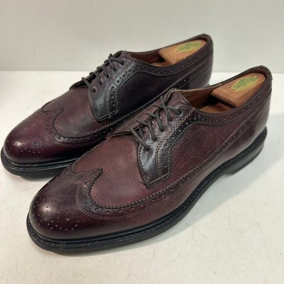 VGUC Rancourt & Co. x Sperry Top Sider Burgundy Wingtip Longwing 10 Narrow (S) main image 9